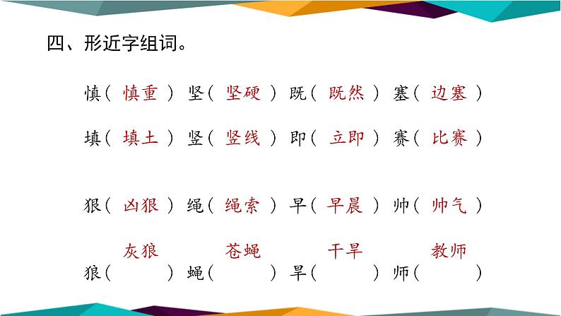 部编版语文四年级上册  字词专项复习（课件PPT）06