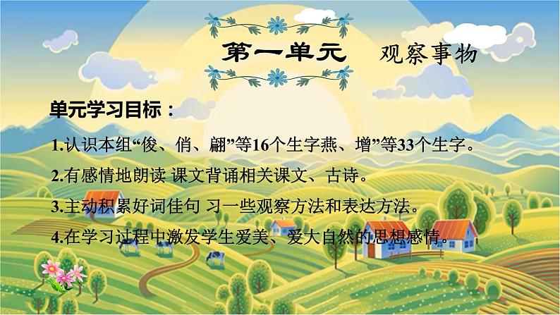 3语文下人教部编(经典版) 期末整理与复习_各单元知识梳理及典例专训   第1单元复习 PPT课件第1页