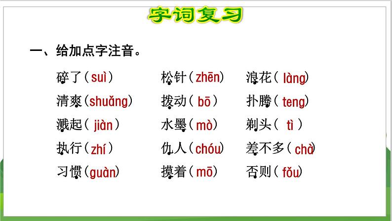 3语文下人教部编(经典版) 期末整理与复习_各单元知识梳理及典例专训   第6单元复习 PPT课件第2页