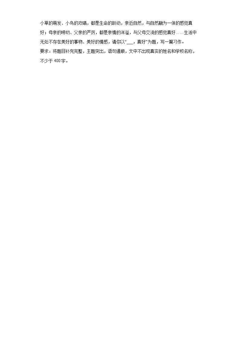 小升初作文考前冲刺卷（一）（试题+答案）第3页