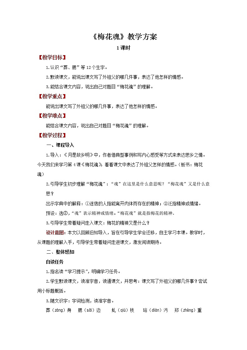 04【教学方案】梅花魂精品教案第1页
