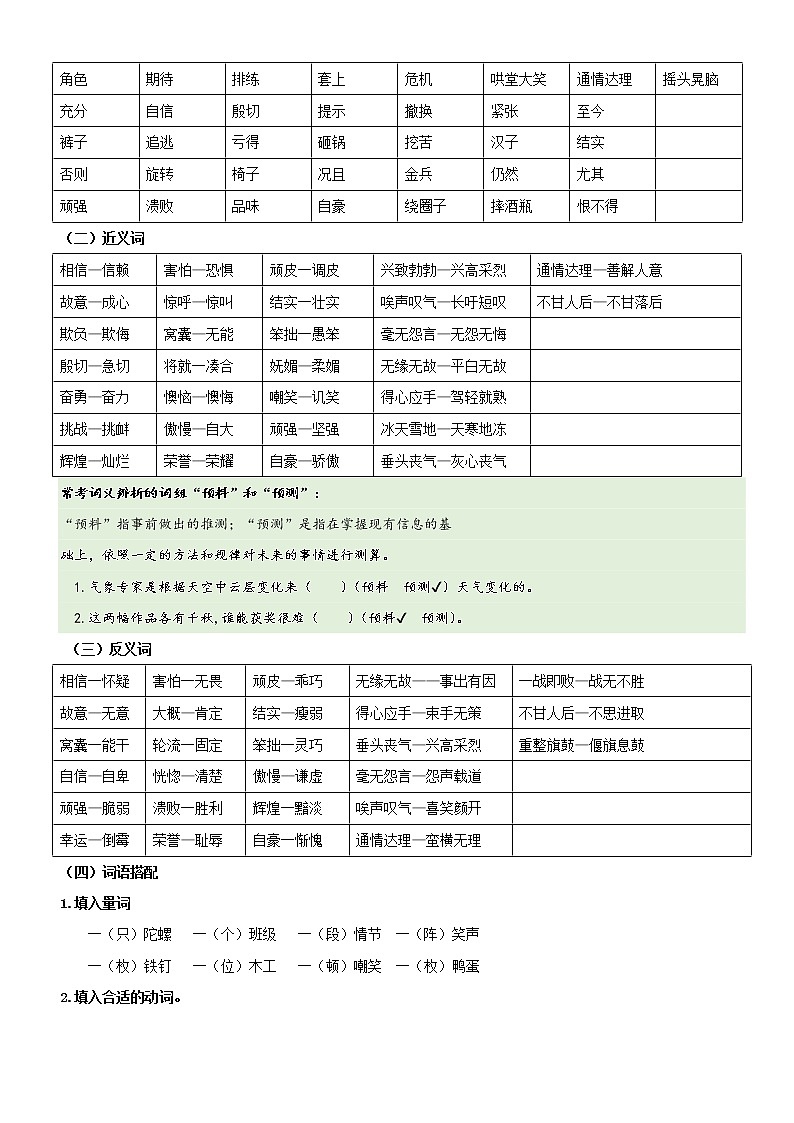 第6单元基础复习（知识梳理+基础检测）四年级语文上册  部编版03