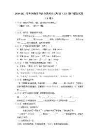 河南省许昌市禹州市2020-2021学年三年级上学期期中语文试卷（a卷）