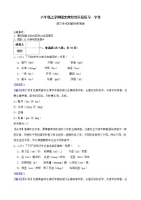 六年级上学期语文终结性分层复习：字音附解析教师版