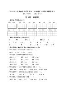 2022年上学期南京玄武区名小二年级语文12月自我提优练习（有答案）