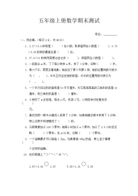 人教部编版五年级上册语文试题 期末测试卷2(含答案）