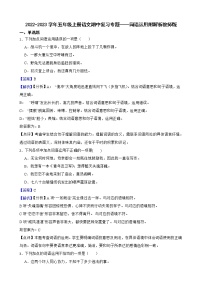 2022-2023学年五年级上册语文期中复习专题——词语运用附解析