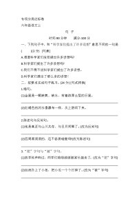 专项分类达标卷（试题）句子 部编版语文六年级上册