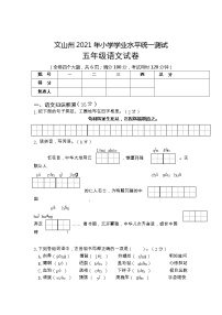 云南省文山州2020-2021学年五年级下学期期末考试语文试题