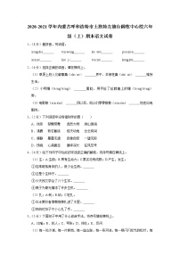 内蒙古呼和浩特市土默特左旗台阁牧中心校2020-2021学年六年级（上）期末语文试卷