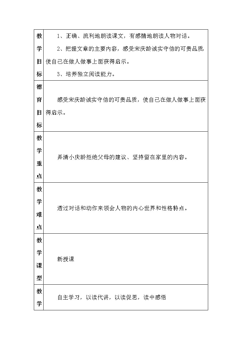 部编版三年级语文下册--21.我不能失信（教学设计4）第2页