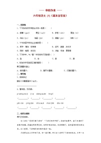 六年级语文上册   寒假作业 (5) [人教部编版]