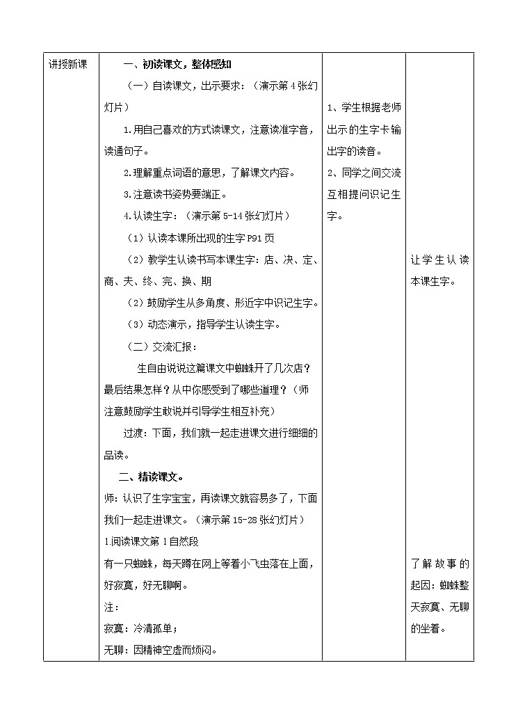 部编版二年级语文下册--20.蜘蛛开店（教学设计）第2页