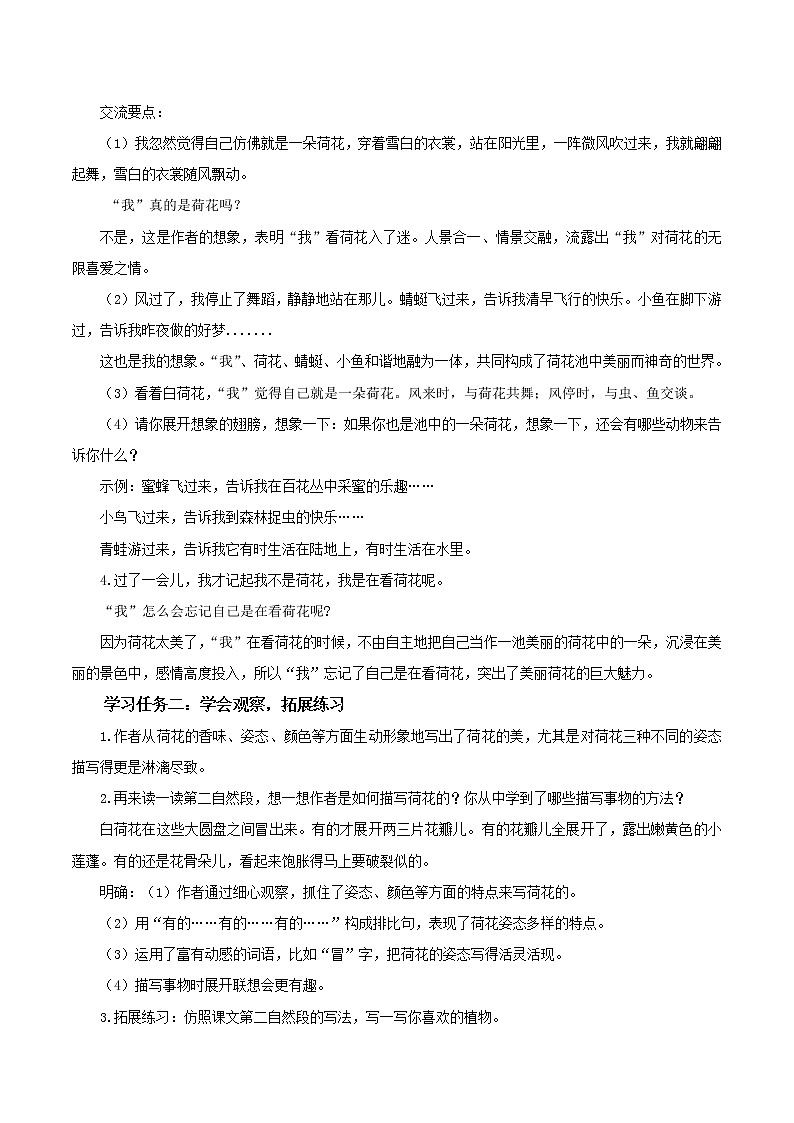 部编版语文三年级下册 第3课《荷花》（第二课时）课件+教案+同步练习02