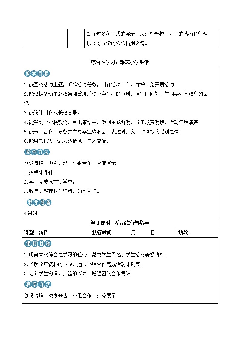 【人教部编版】六下语文综合性学习：难忘小学生活（课件+教案）02