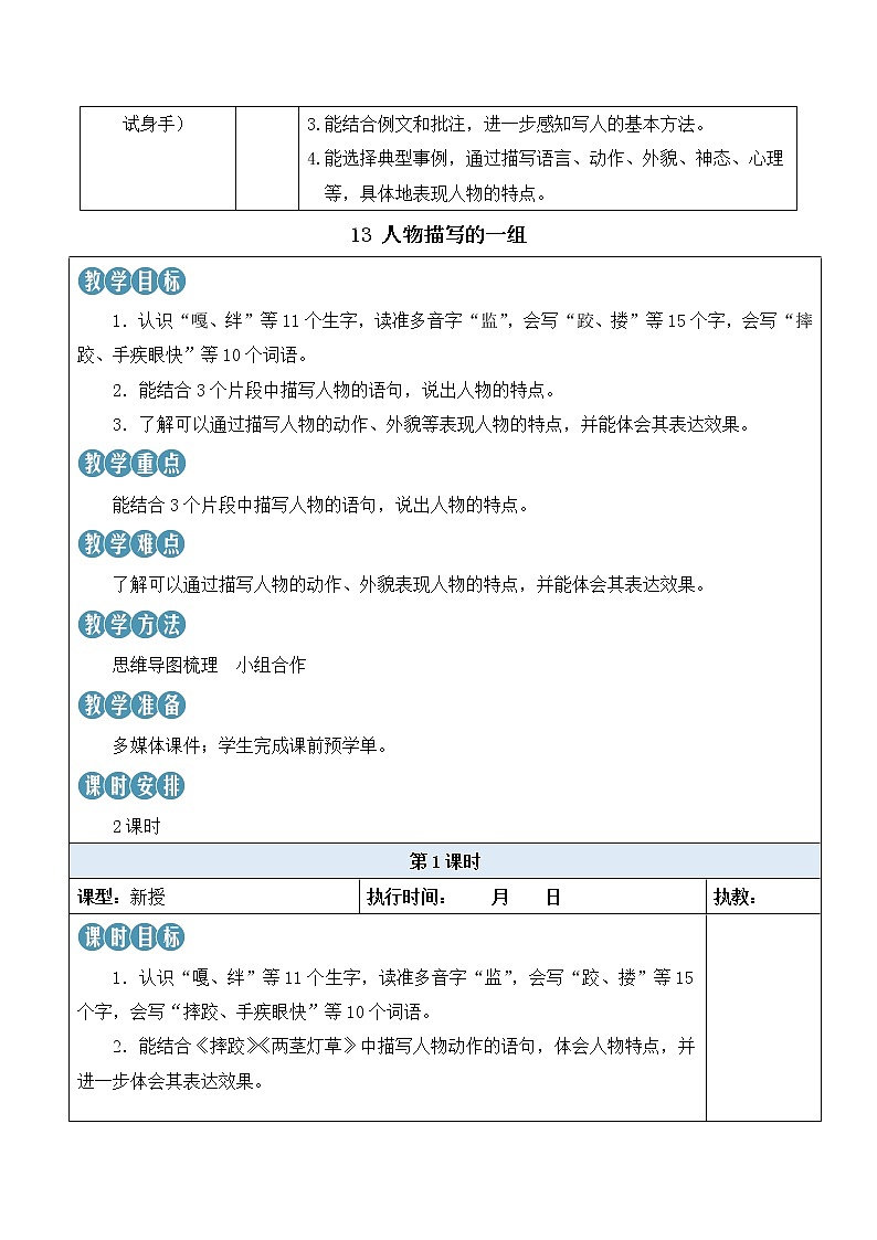 【人教部编版】五年级下册语文 13 人物描写一组（课件+教案）02