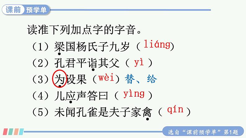 【人教部编版】五年级下册语文  21 杨氏之子（课件+教案）07