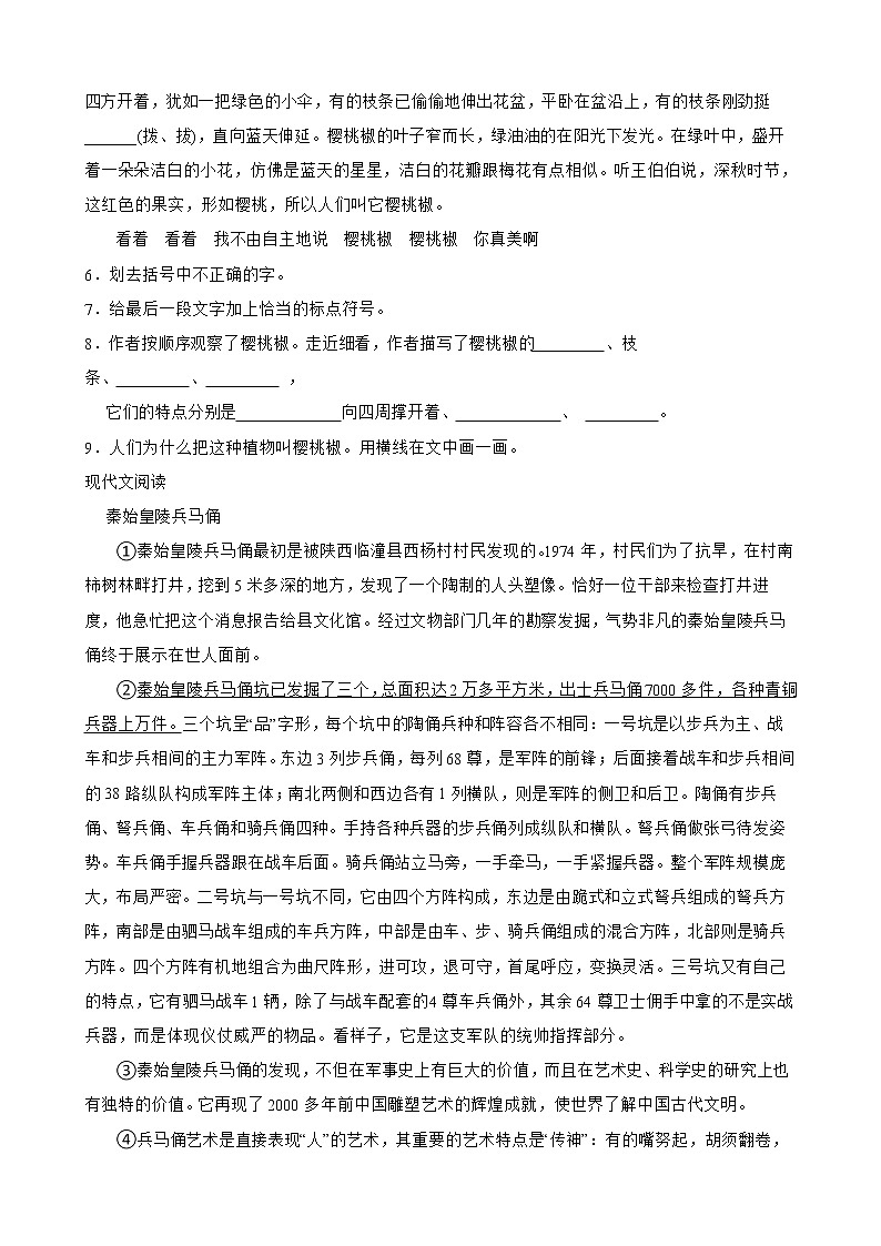 部编版语文六年级下册小升初一轮复习试题（三）（成都专用）第2页