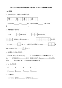 2023年小升初语文一轮基础复习专题练习：02字形附解析学生版