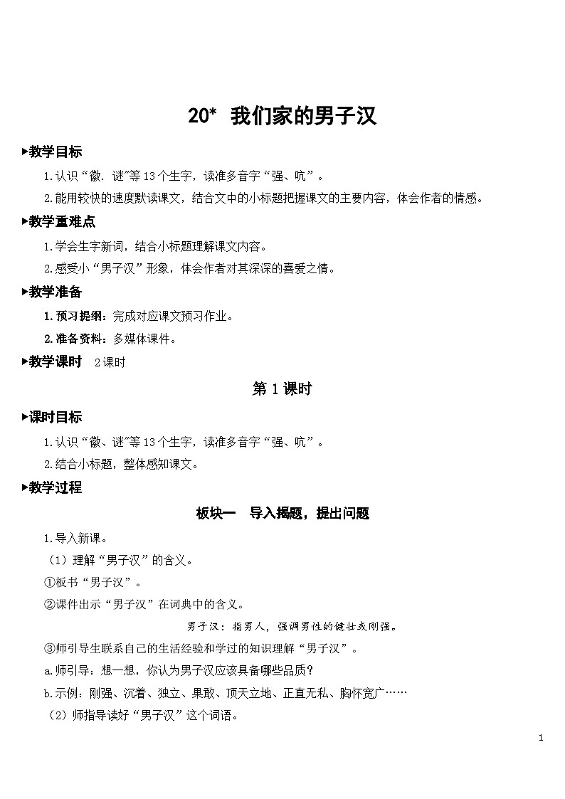 20 我们家的男子汉  课件+教案01
