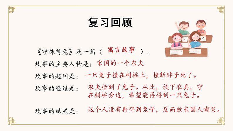 部编版语文三年级下册 第5课《守株待兔》（第二课时） 课件+教案+同步练习02