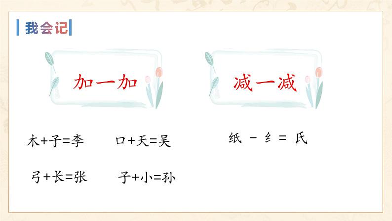 识字2《姓氏歌》（精编课件+配套教案）2023学年一年级语文下册同步备课06