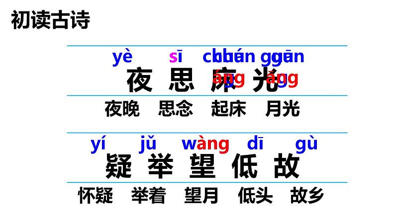 部编语文一年级下册 第四单元 8 静夜思 PPT课件第6页