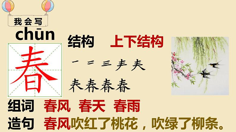 部编语文一年级下册 第一单元 识字1 春夏秋冬 PPT课件第7页