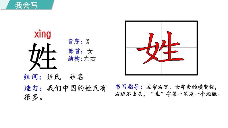 部编版一年级语文下册--识字2. 姓氏歌 （课件）第4页