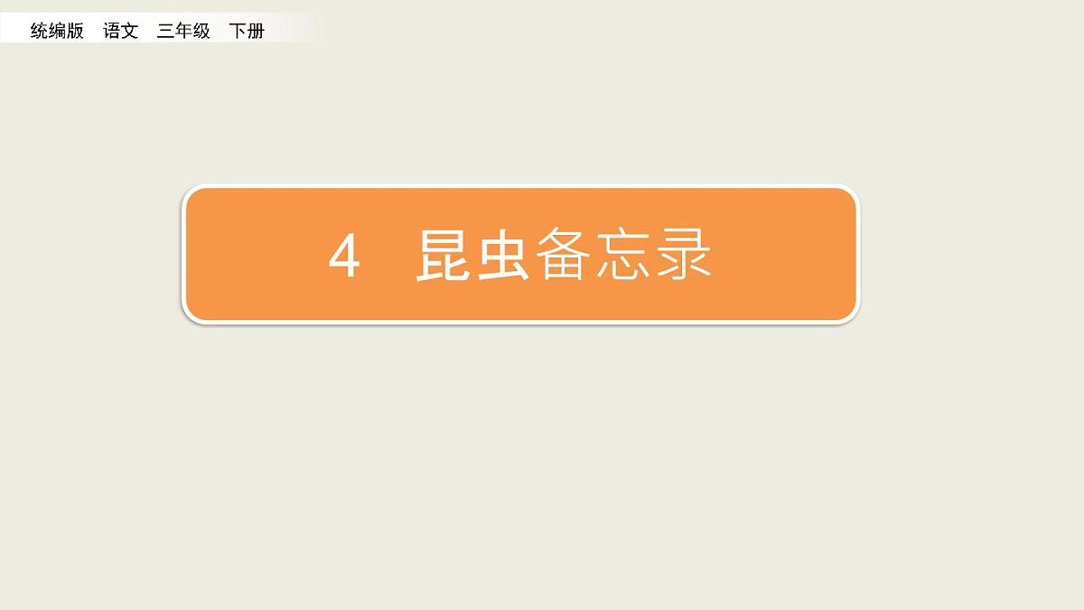 部编版三年级语文下册--4 昆虫备忘录（课件）第1页