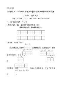 云南省文山州2021-2022学年五年级下学期期末考试语文试题