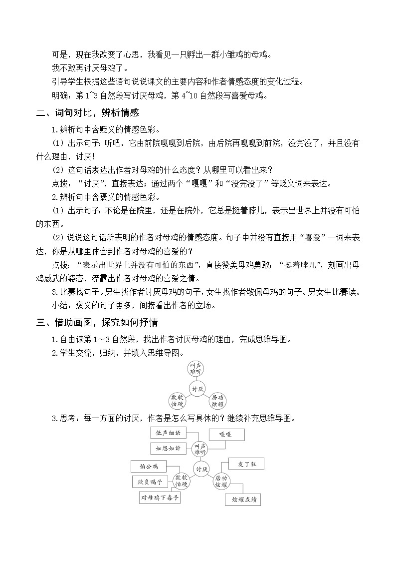 人教4语下 第4单元 14.母鸡 PPT课件+教案02
