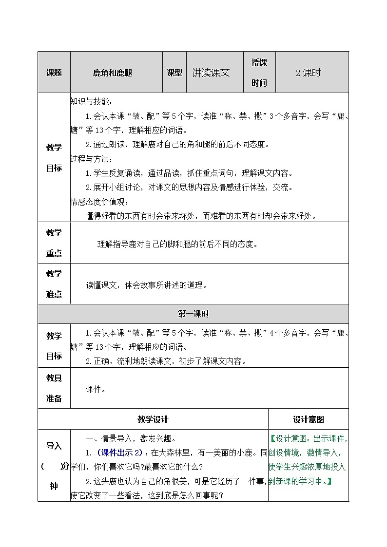 第二单元 7 鹿角和鹿腿 课件＋教案＋素材01