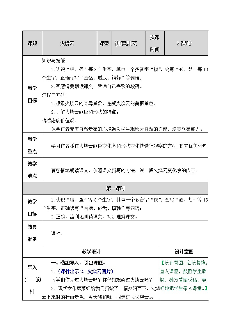 第七单元 24 火烧云 课件＋教案＋素材01