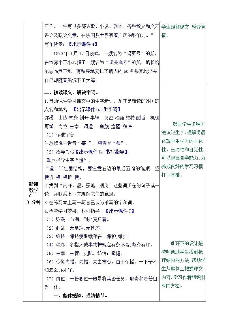 24“诺曼底号”遇难记 教学教案第2页