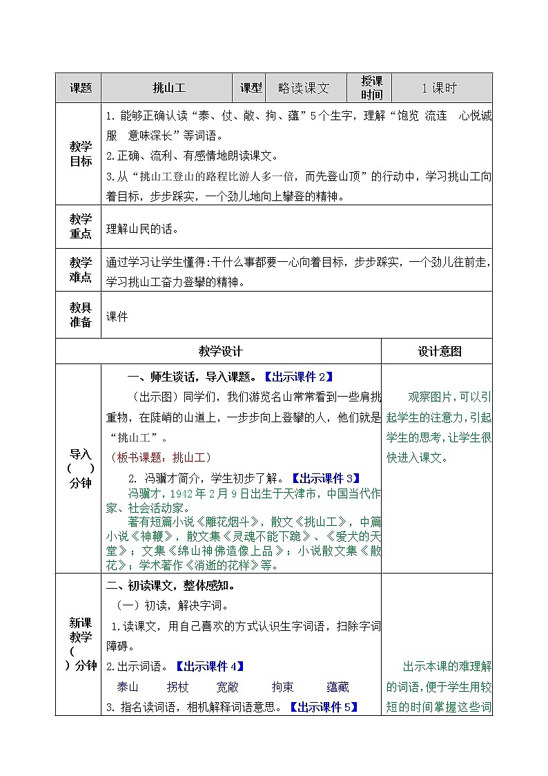 第七单元 25 挑山工 课件＋教案＋素材01