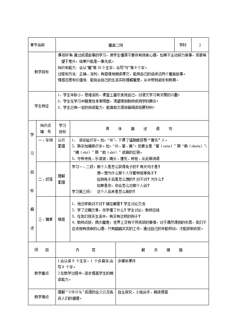 部编版三年级语文下册--5.守株待兔（教学设计3）第2页