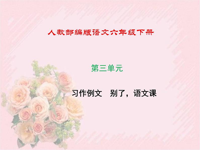 人教部编版语文六年级下册 第三单元 习作例文 别了语文课 课件01
