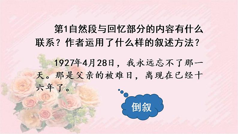 人教部编版语文六年级下册 第四单元 11 十六年前的回忆 第一课时  课件06