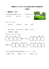 部编版2022-2023学年二年级上册语文期中专项突破测试卷（含解析）