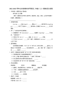 山东省德州市平原县2022-2023学年二年级上学期期末语文试卷