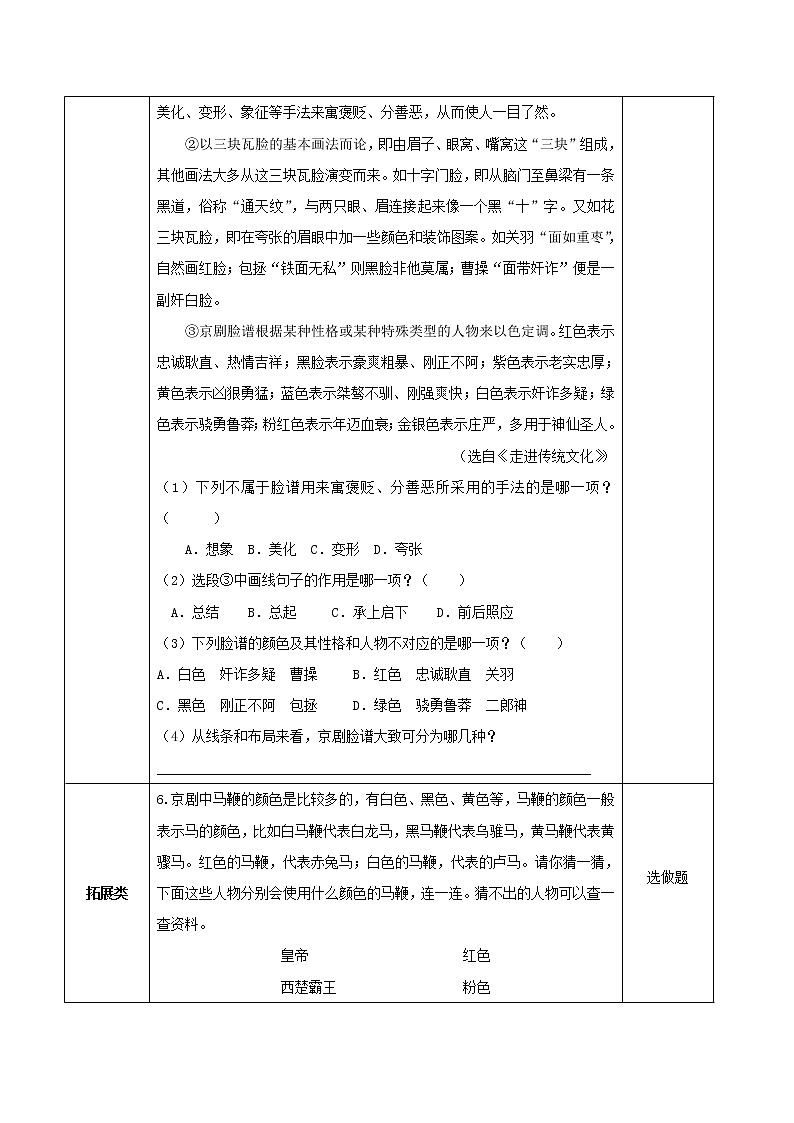 第24课《京剧趣谈》（教学课件+教学设计+学案+分层作业）-六年级语文上册部编版02