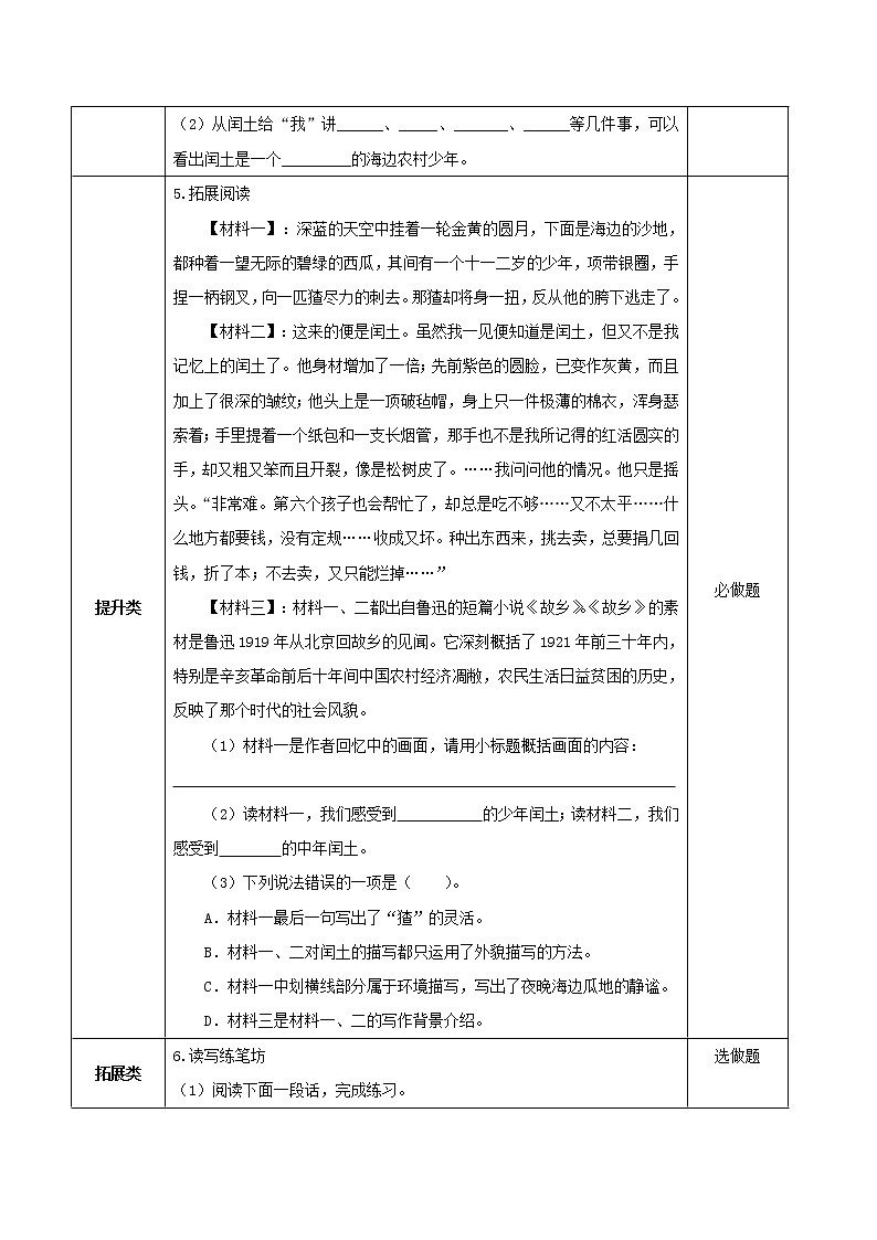 第25课《少年闰土》第二课时(教学课件+教学设计+学案+分层作业)-六年级语文上册部编版02
