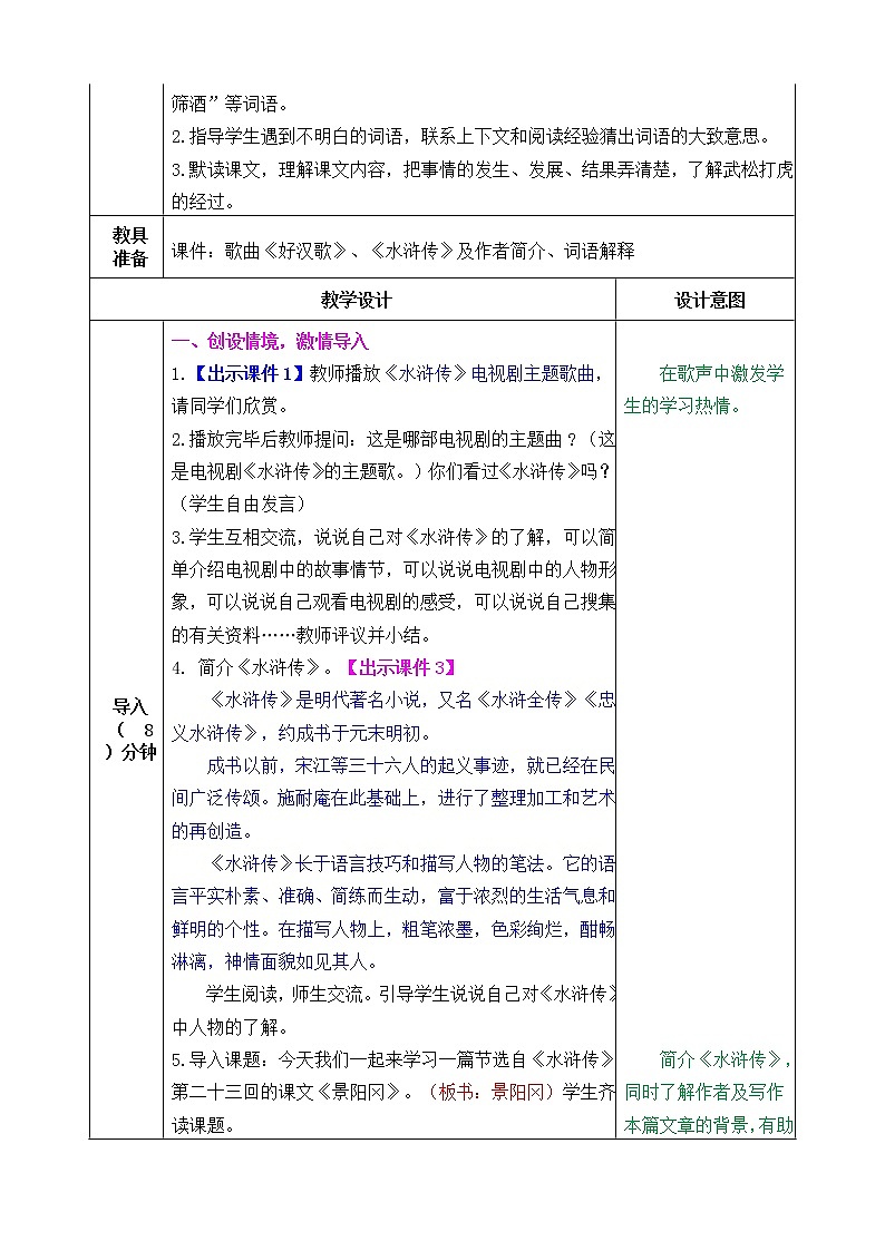 新部编人教版五年级下语文6《景阳冈》优质精品课教学设计03