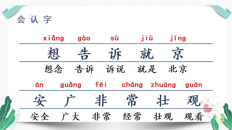 人教版一年级语文下册第二单元教学课件（2.我多想去看看）第5页