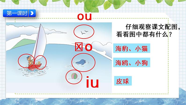 部编版语文一年级上册《汉语拼音10 ɑo ou  iu》课件02