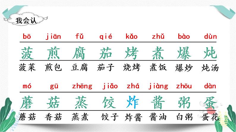 （教学课件）识字4  中国美食-人教版语文二年级下册第三单元第6页