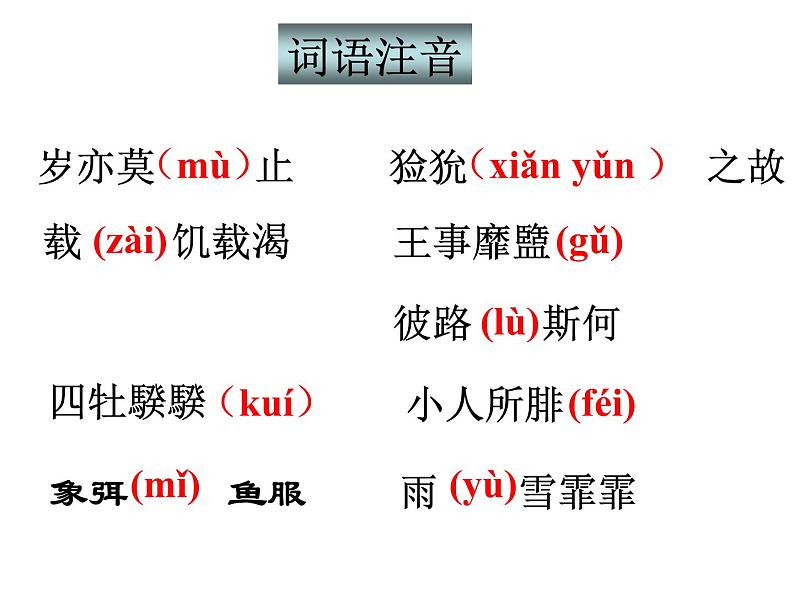 部编版六年级语文下册--古诗词诵读1.采薇（节选）（课件1）第8页