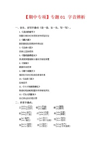 专题 01字音辨析 -2022-2023学年六年级语文下册期中专项复习（部编版）