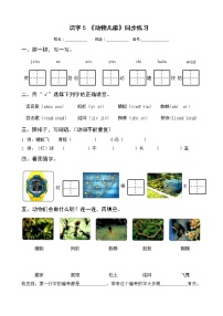 小学语文人教部编版一年级下册动物儿歌课后作业题